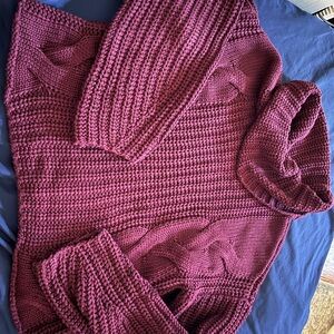 525 America Cozy Burgundy Knit Sweater